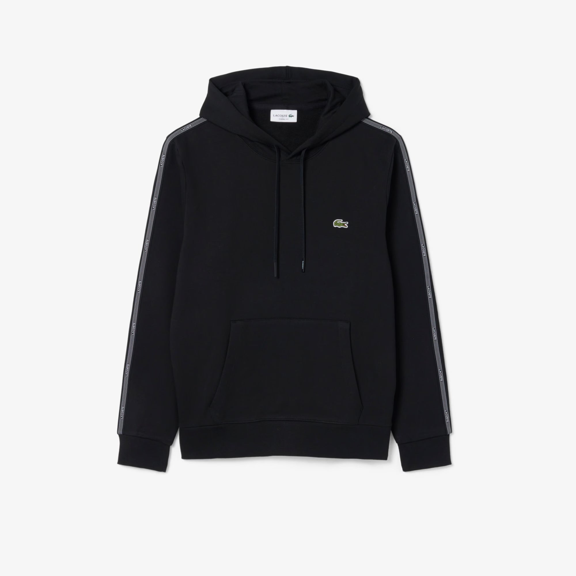 Buzo Lacoste Stripe Zipped Negro
