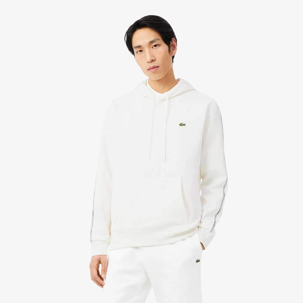 Buzo Lacoste Stripe Zipped Blanco