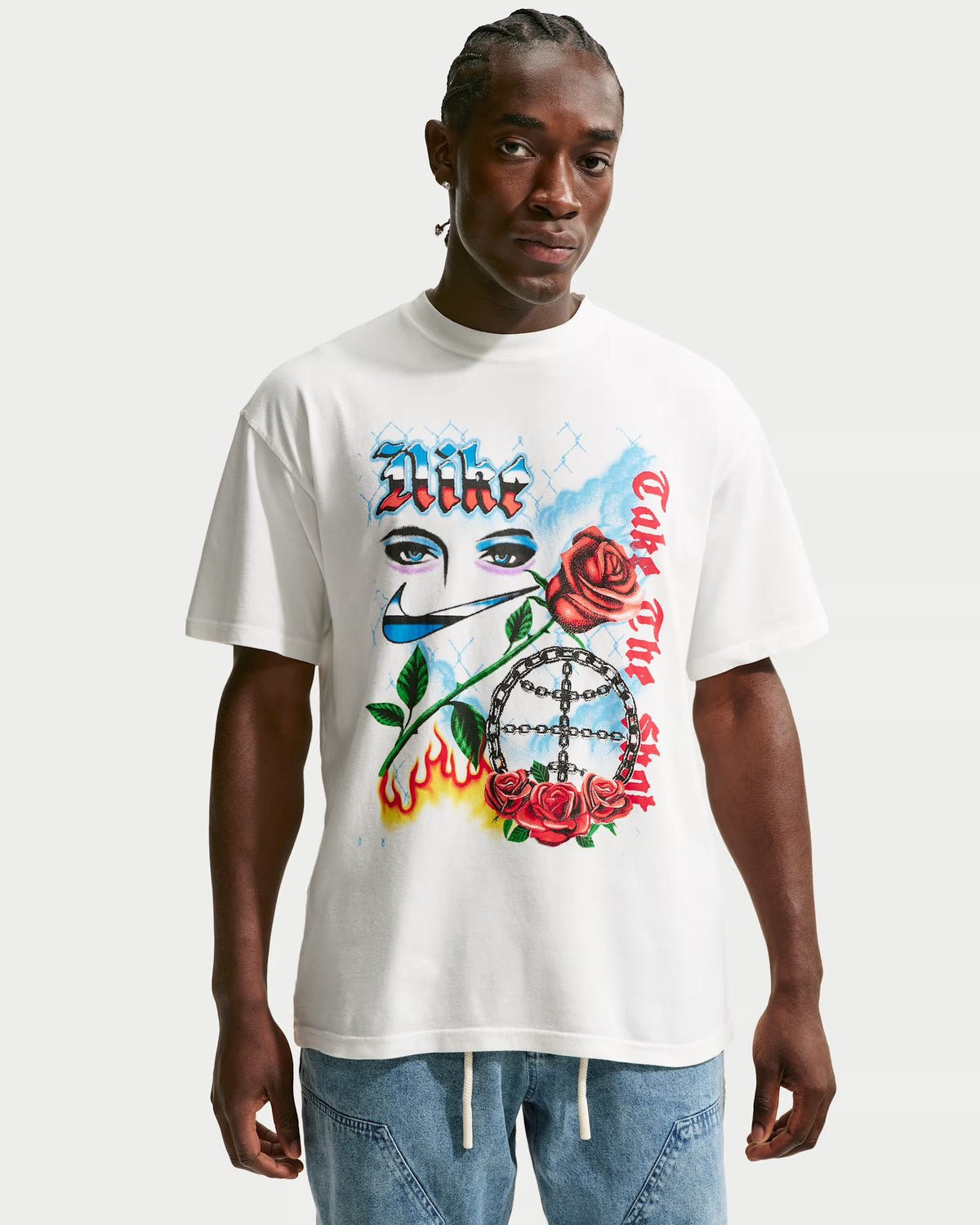 Remera Nike Flower White