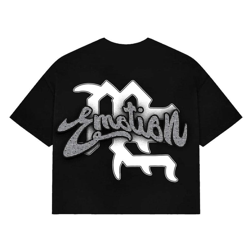 Remera Mixed Emotion Black “Rhinestone”
