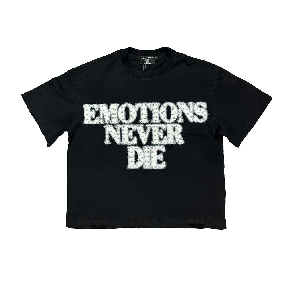 Remera Mixed Emotion Black ‘End’ Rhinestone