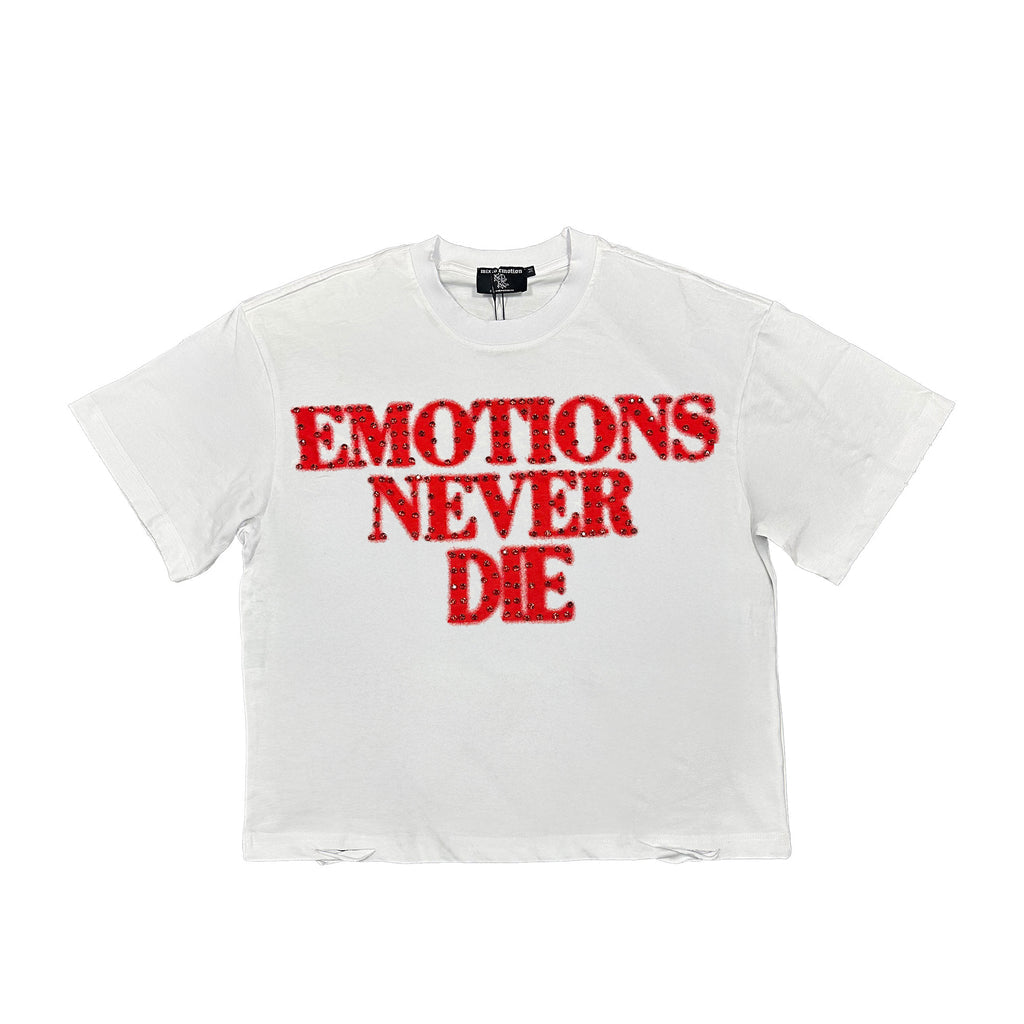 Remera Mixed Emotion Red ‘End’ Rhinestone Tee