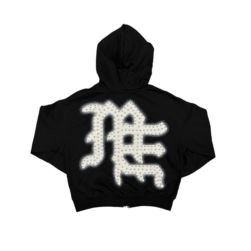 Campera Mixed Emotion Black ‘End’ Rhinestone