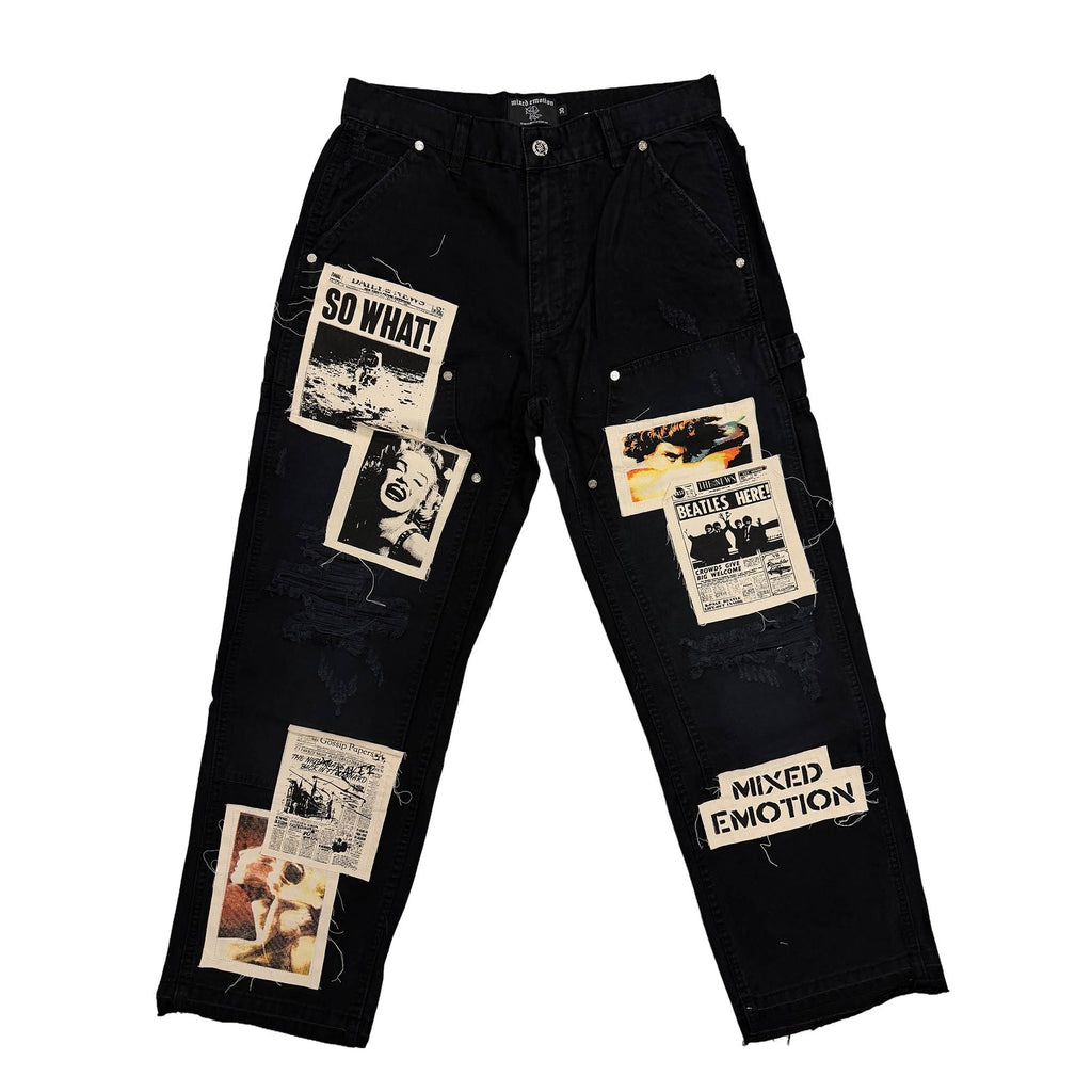 Jean Mixed Emotion Black Newspaper Carpenter