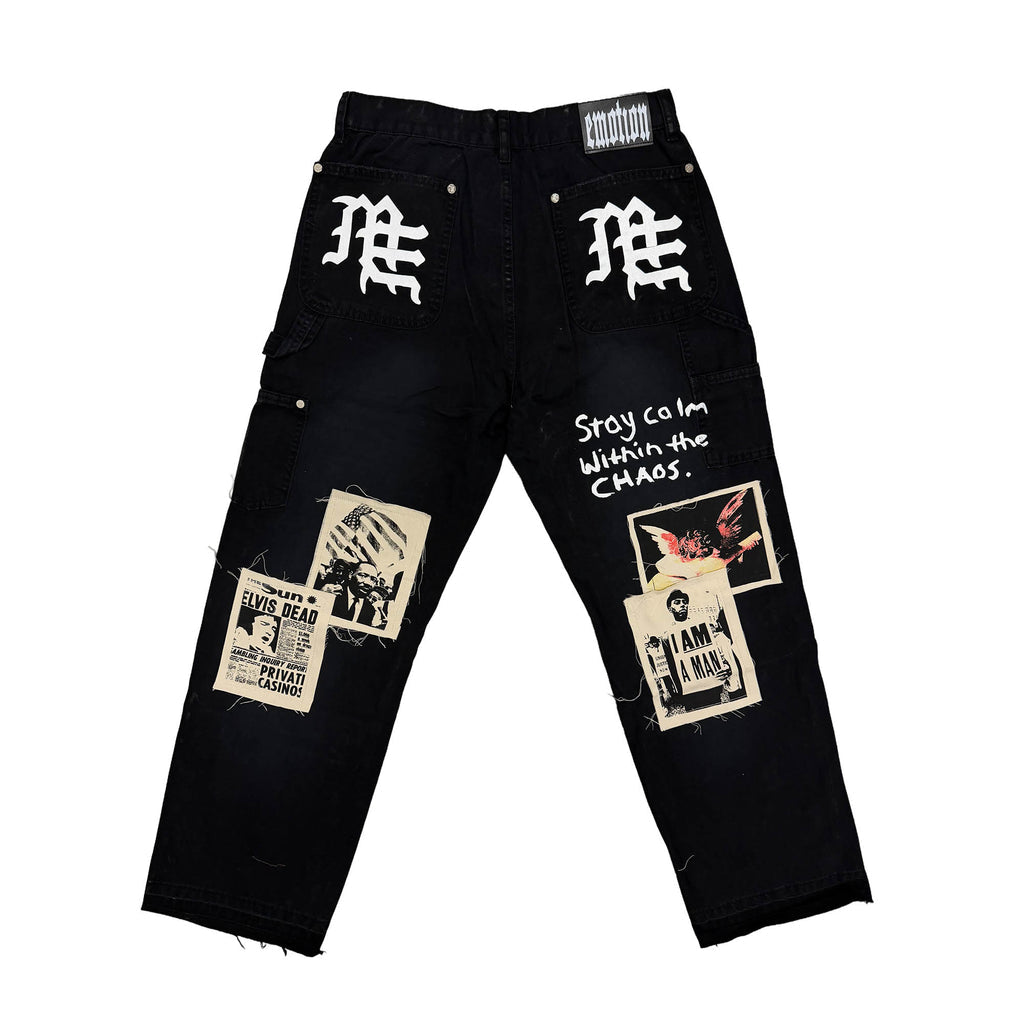 Jean Mixed Emotion Black Newspaper Carpenter