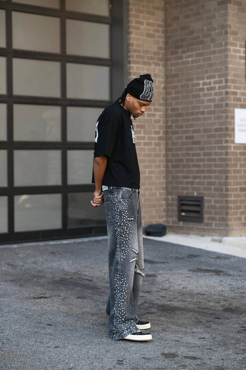 Jean Mixed Emotion Grey Stone Baggy