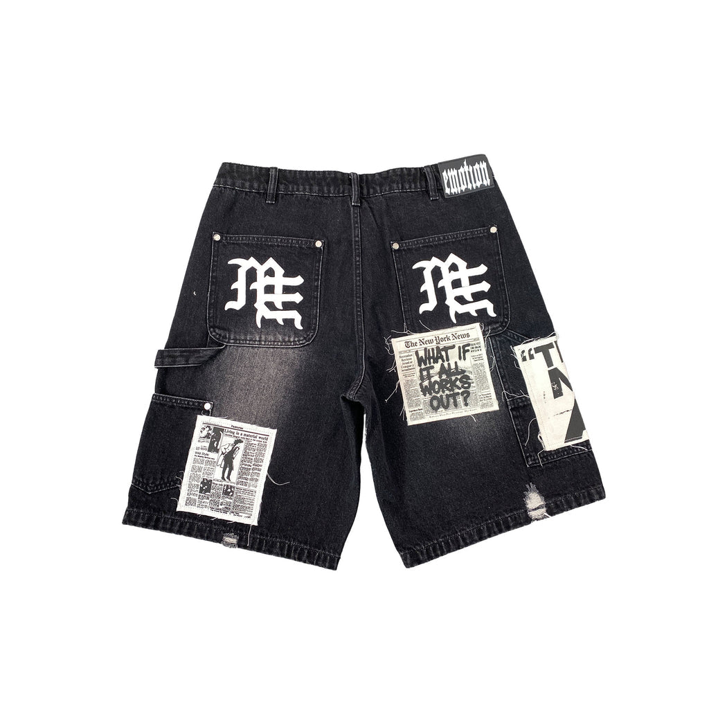 Short Mixed Emotion Black AI Denim